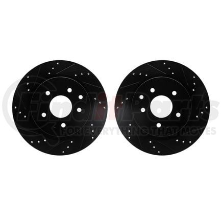 Dynamic Friction Company 8002-67078 Brake Rotors - Drilled & Slotted - Black