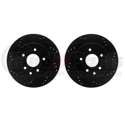 Dynamic Friction Company 8002-67081 Brake Rotors - Drilled & Slotted - Black