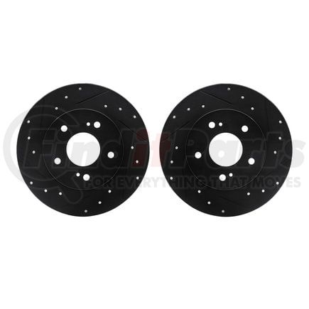 Dynamic Friction Company 8002-67082 Brake Rotors - Drilled & Slotted - Black
