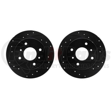 Dynamic Friction Company 8002-67080 Brake Rotors - Drilled & Slotted - Black