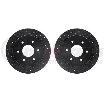 Dynamic Friction Company 8002-67083 Brake Rotors - Drilled & Slotted - Black