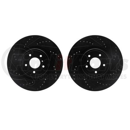 Dynamic Friction Company 8002-68001 Brake Rotors - Drilled & Slotted - Black