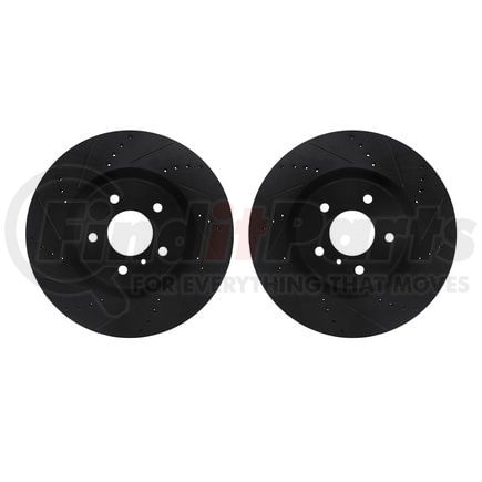 Dynamic Friction Company 8002-68003 Brake Rotors - Drilled & Slotted - Black