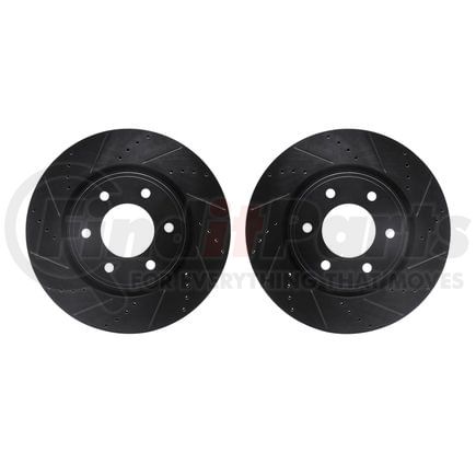 Dynamic Friction Company 8002-68009 Brake Rotors - Drilled & Slotted - Black