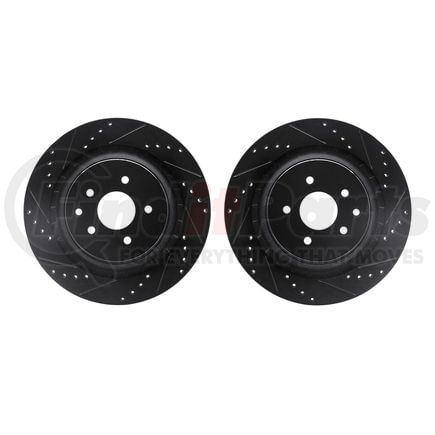 Dynamic Friction Company 8002-68013 Brake Rotors - Drilled & Slotted - Black
