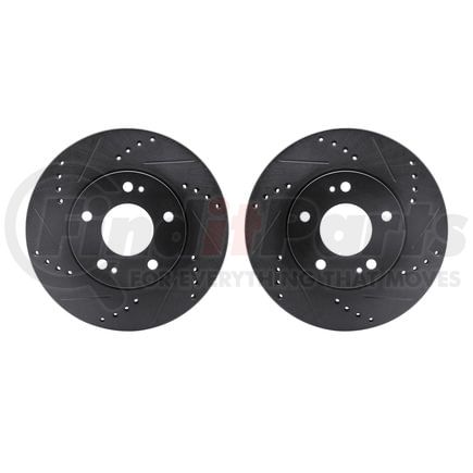 Dynamic Friction Company 8002-72003 Brake Rotors - Drilled & Slotted - Black