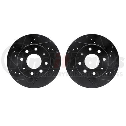 Dynamic Friction Company 8002-72011 Brake Rotors - Drilled & Slotted - Black