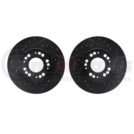 Dynamic Friction Company 8002-72020 Brake Rotors - Drilled & Slotted - Black