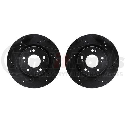 Dynamic Friction Company 8002-72023 Brake Rotors - Drilled & Slotted - Black