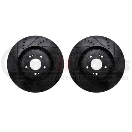 Dynamic Friction Company 8002-72031 Brake Rotors - Drilled & Slotted - Black