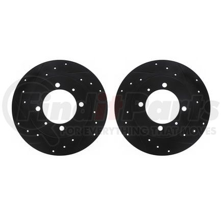 Dynamic Friction Company 8002-72045 Brake Rotors - Drilled & Slotted - Black