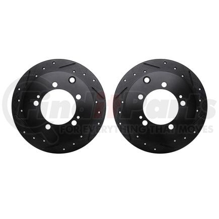 Dynamic Friction Company 8002-72044 Brake Rotors - Drilled & Slotted - Black