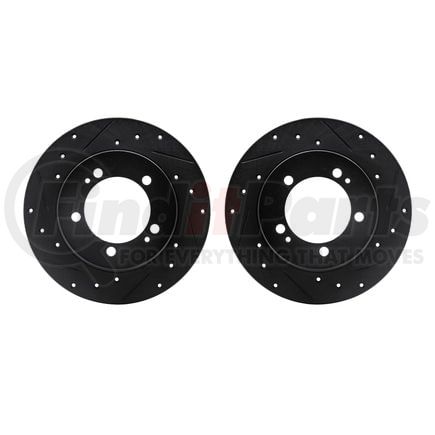 Dynamic Friction Company 8002-72051 Brake Rotors - Drilled & Slotted - Black