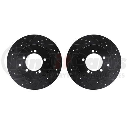 Dynamic Friction Company 8002-72050 Brake Rotors - Drilled & Slotted - Black