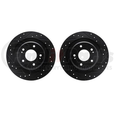 Dynamic Friction Company 8002-72054 Brake Rotors - Drilled & Slotted - Black