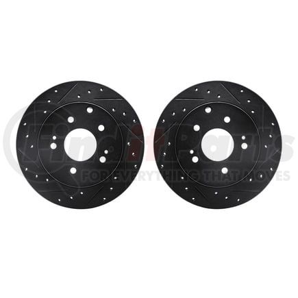 Dynamic Friction Company 8002-72058 Brake Rotors - Drilled & Slotted - Black