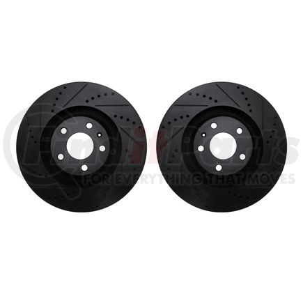Dynamic Friction Company 8002-73021 Brake Rotors - Drilled & Slotted - Black