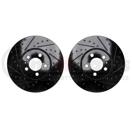 Dynamic Friction Company 8002-74002 Brake Rotors - Drilled & Slotted - Black