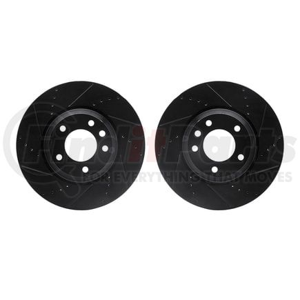 Dynamic Friction Company 8002-74008 Brake Rotors - Drilled & Slotted - Black