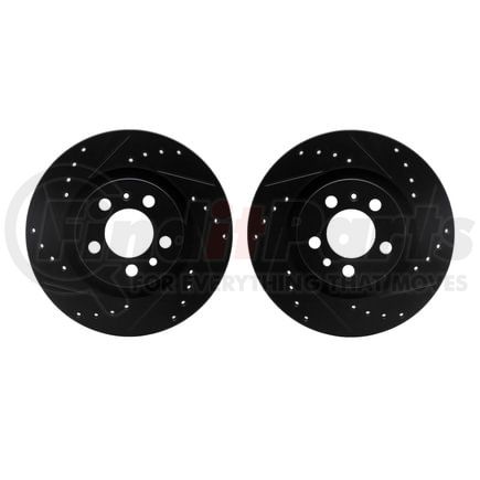 Dynamic Friction Company 8002-74017 Brake Rotors - Drilled & Slotted - Black