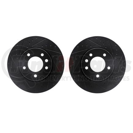 Dynamic Friction Company 8002-74014 Brake Rotors - Drilled & Slotted - Black