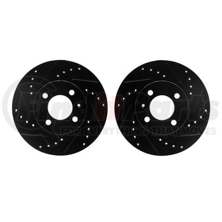 Dynamic Friction Company 8002-74019 Brake Rotors - Drilled & Slotted - Black