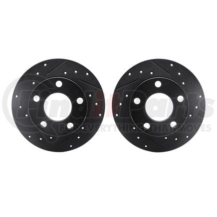 Dynamic Friction Company 8002-74037 Brake Rotors - Drilled & Slotted - Black