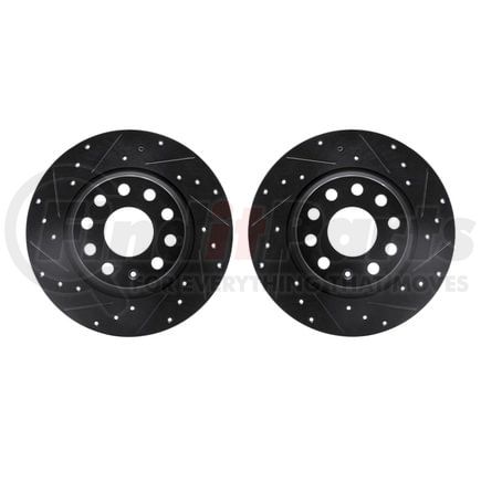Dynamic Friction Company 8002-74040 Brake Rotors - Drilled & Slotted - Black