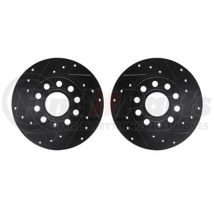 Dynamic Friction Company 8002-74041 Brake Rotors - Drilled & Slotted - Black