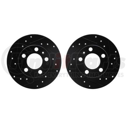 Dynamic Friction Company 8002-74038 Brake Rotors - Drilled & Slotted - Black