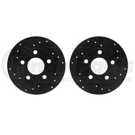 Dynamic Friction Company 8002-74044 Brake Rotors - Drilled & Slotted - Black