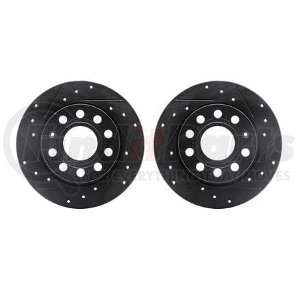 Dynamic Friction Company 8002-74042 Brake Rotors - Drilled & Slotted - Black