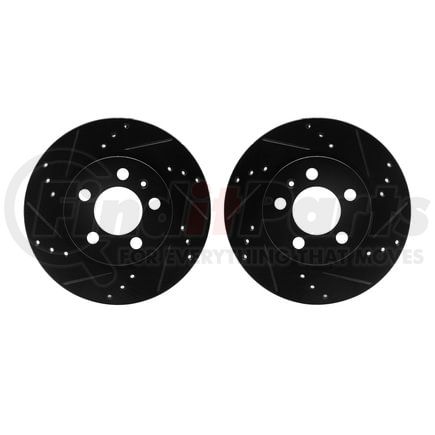Dynamic Friction Company 8002-74047 Brake Rotors - Drilled & Slotted - Black