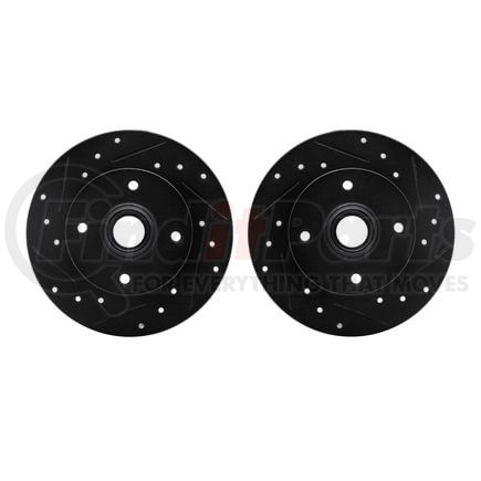 Dynamic Friction Company 8002-74048 Brake Rotors - Drilled & Slotted - Black