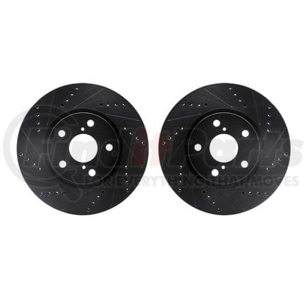 Dynamic Friction Company 8002-75004 Brake Rotors - Drilled & Slotted - Black