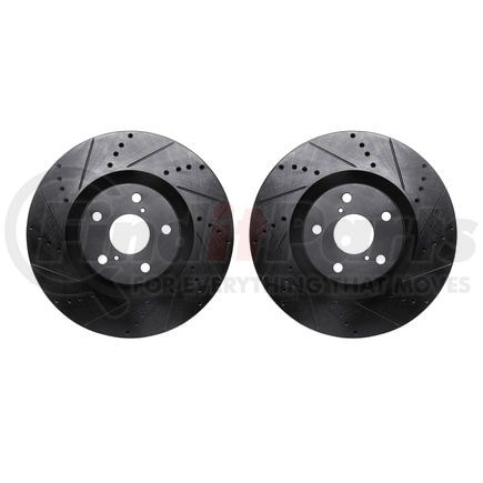 Dynamic Friction Company 8002-75007 Brake Rotors - Drilled & Slotted - Black