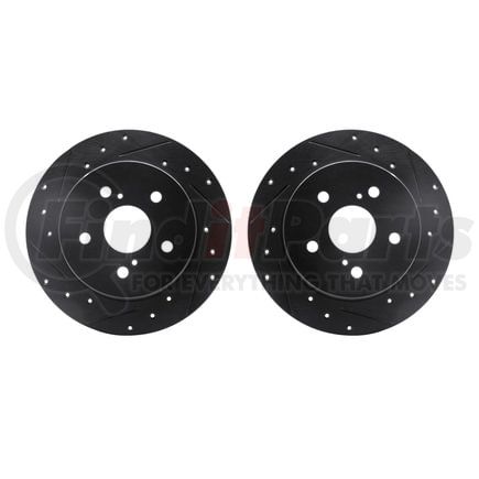Dynamic Friction Company 8002-75021 Brake Rotors - Drilled & Slotted - Black