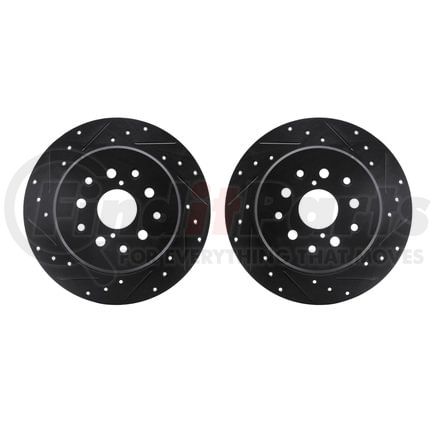 Dynamic Friction Company 8002-75025 Brake Rotors - Drilled & Slotted - Black