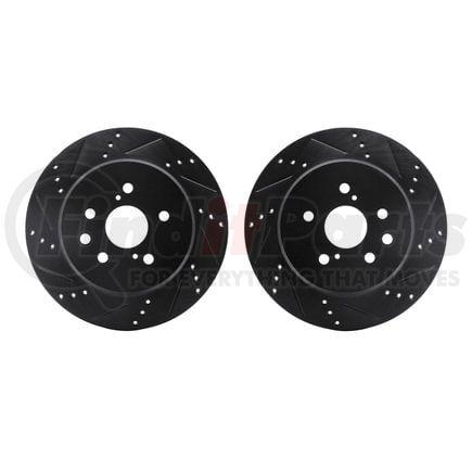 Dynamic Friction Company 8002-75023 Brake Rotors - Drilled & Slotted - Black