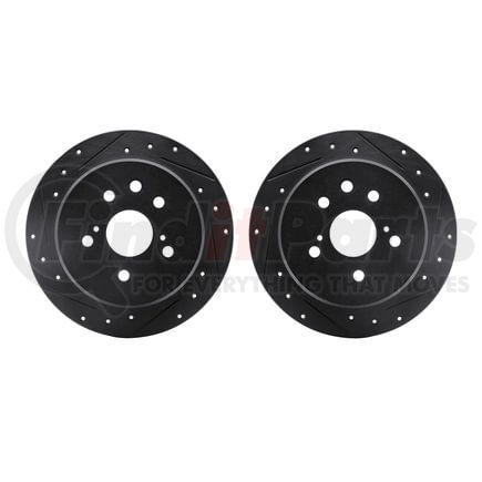 Dynamic Friction Company 8002-75028 Brake Rotors - Drilled & Slotted - Black