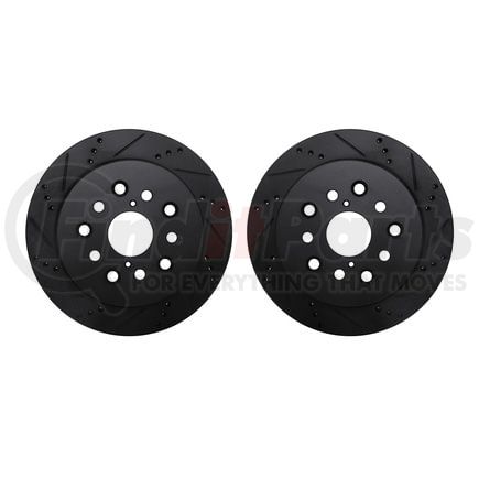 Dynamic Friction Company 8002-75031 Brake Rotors - Drilled & Slotted - Black