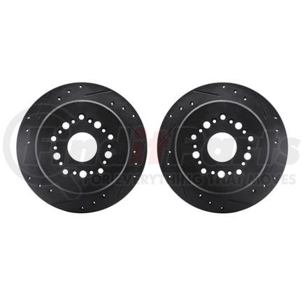 Dynamic Friction Company 8002-75036 Brake Rotors - Drilled & Slotted - Black