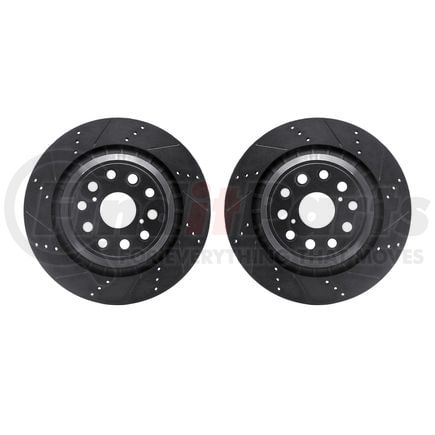 Dynamic Friction Company 8002-75032 Brake Rotors - Drilled & Slotted - Black