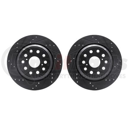 Dynamic Friction Company 8002-75033 Brake Rotors - Drilled & Slotted - Black