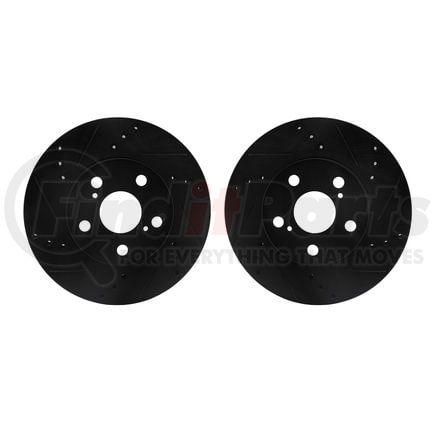 Dynamic Friction Company 8002-76005 Brake Rotors - Drilled & Slotted - Black