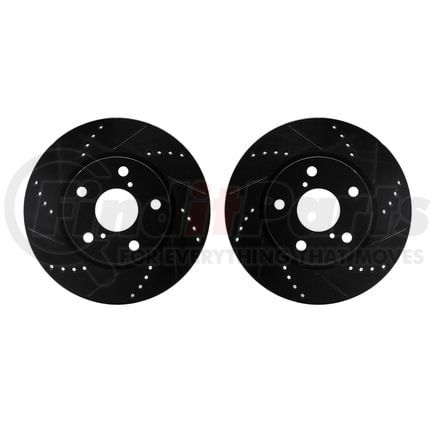 Dynamic Friction Company 8002-76014 Brake Rotors - Drilled & Slotted - Black