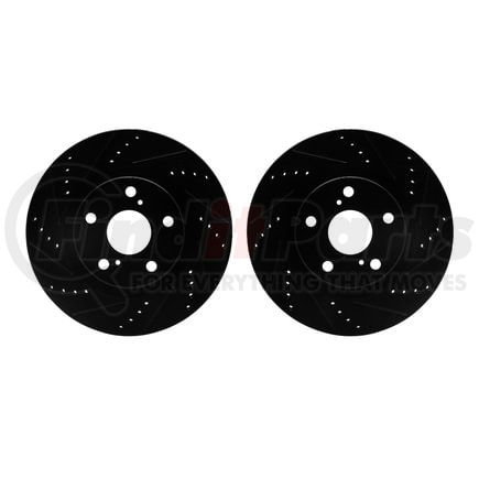Dynamic Friction Company 8002-76010 Brake Rotors - Drilled & Slotted - Black