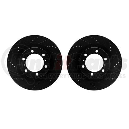 Dynamic Friction Company 8002-76012 Brake Rotors - Drilled & Slotted - Black