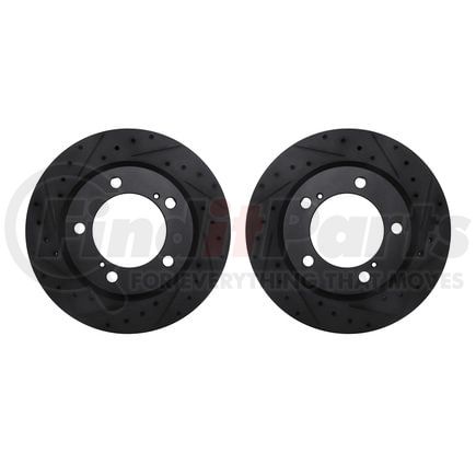 Dynamic Friction Company 8002-76017 Brake Rotors - Drilled & Slotted - Black