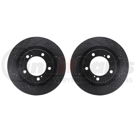 Dynamic Friction Company 8002-76018 Brake Rotors - Drilled & Slotted - Black